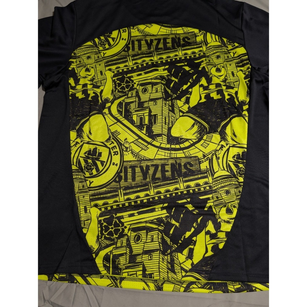 Puma Manchester City Prematch Jersey XL Yellow Black DryCELL Soccer Shirt NWT - Picture 8 of 8
